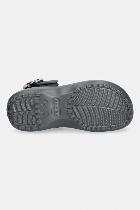 Crocs klapki na platformie damskie Classic Platform Buckle Clog 213230.0YK szary