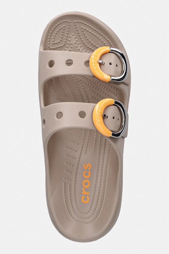 Crocs klapki na platformie damskie Saturday Platform Dipped Buckle Sandal beżowy 213246.2NM