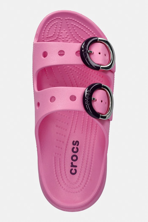 Crocs klapki na platformie damskie Saturday Platform Dipped Buckle Sandal różowy 213246.669