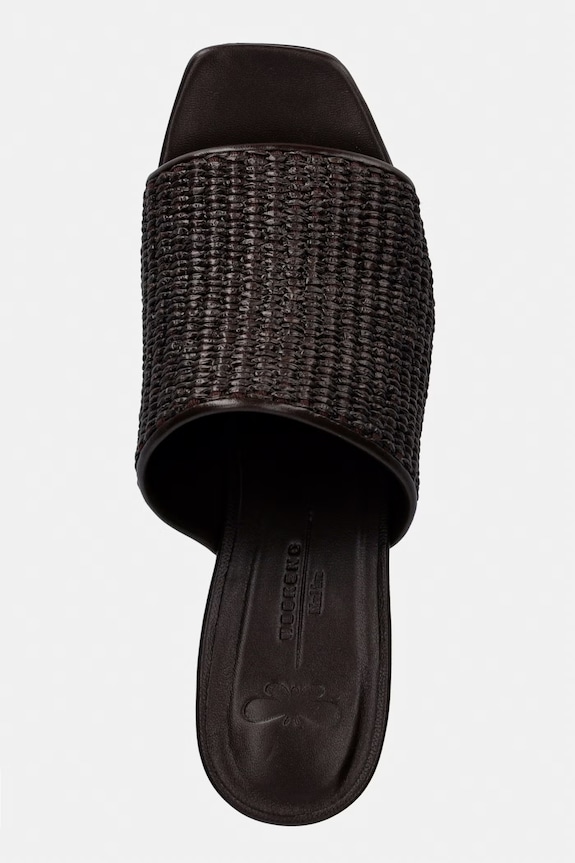 Weekend Max Mara šľapky na nízkom podpätku dámske Wkafiesta hnedá 2615521035600.DBROWN
