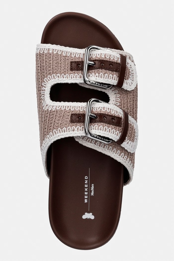 Weekend Max Mara klapki damskie Wkabonito beżowy 2615521055600.BEIGE
