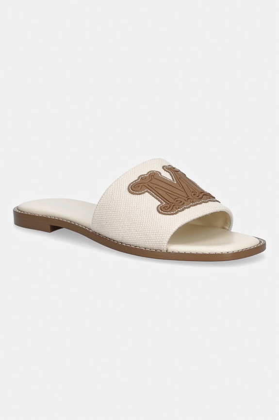 Max Mara Beachwear klapki na płaskim obcasie damskie Bchcaucaso beżowy 2616521039600.CAMEL