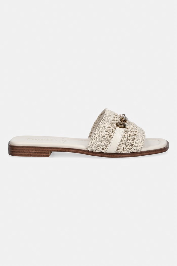 Twinset klapki damskie 261TGT044.00059 beżowy SS26