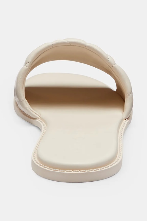 Obuv Coach šľapky na plochom podpätku dámske kožené Holly Quilted Leather Sandal CEF42.CHK biela