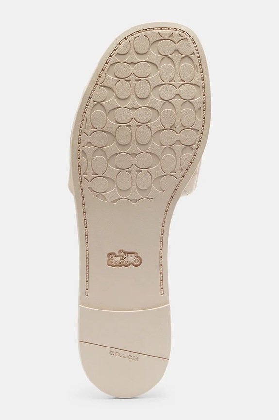 Coach šľapky na plochom podpätku dámske kožené Holly Quilted Leather Sandal CEF42.CHK biela
