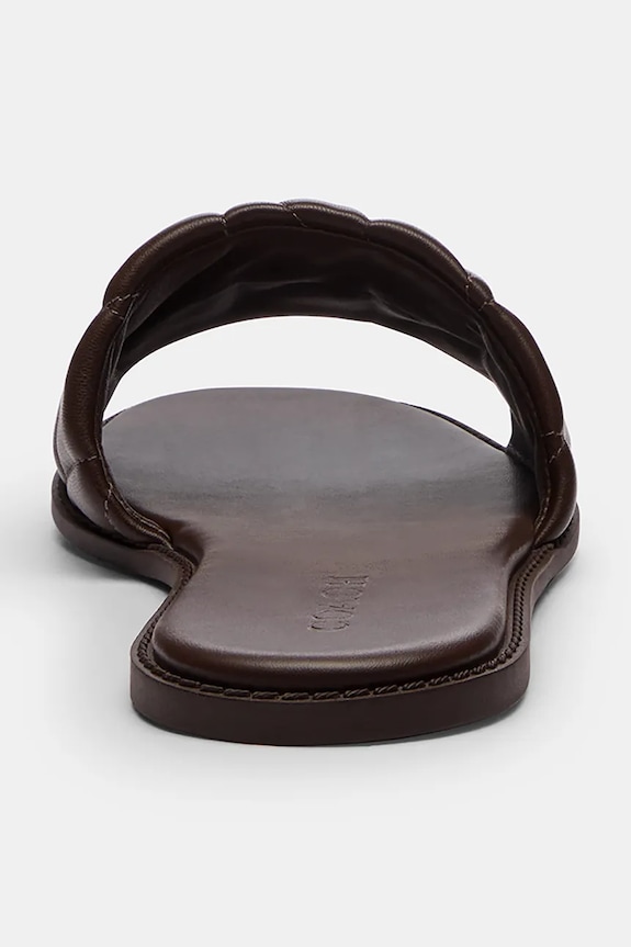 Obuv Coach šľapky na plochom podpätku dámske kožené Holly Quilted Leather Sandal CEF42.MPL hnedá