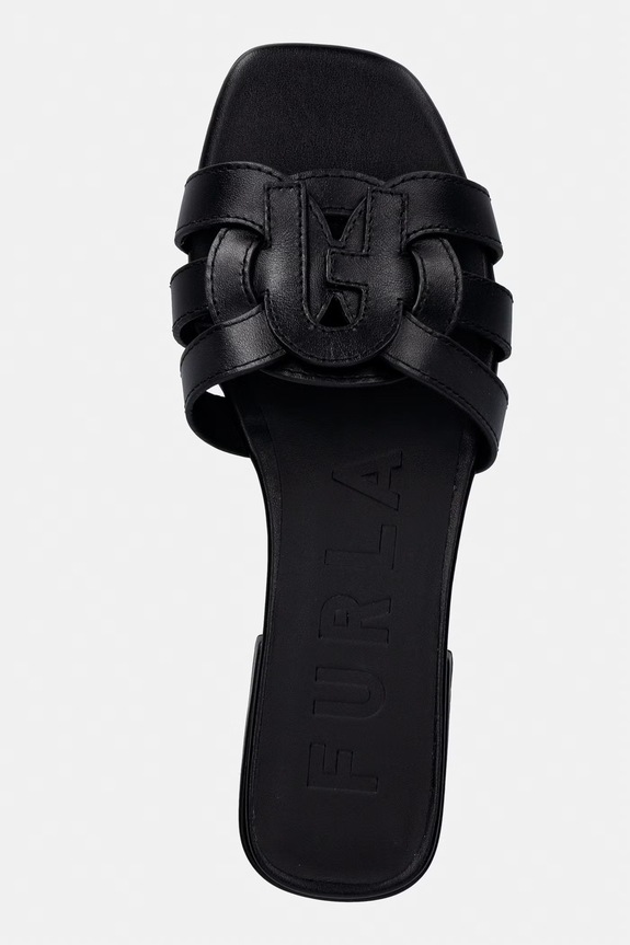 Furla papuci pentru femei, din piele Summer negru YL22SUM.Y62000.O6000