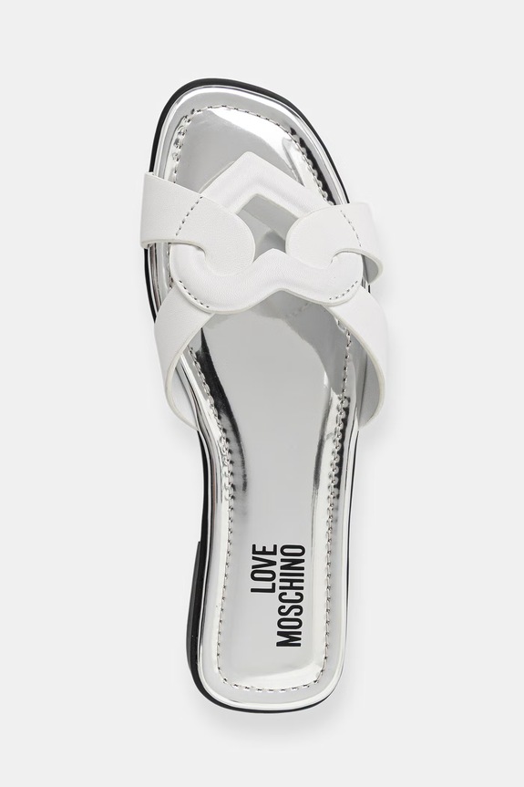 Love Moschino Σαγιονάρες Γυναικεία δερμάτινες λευκό JA28092G0OIAX100