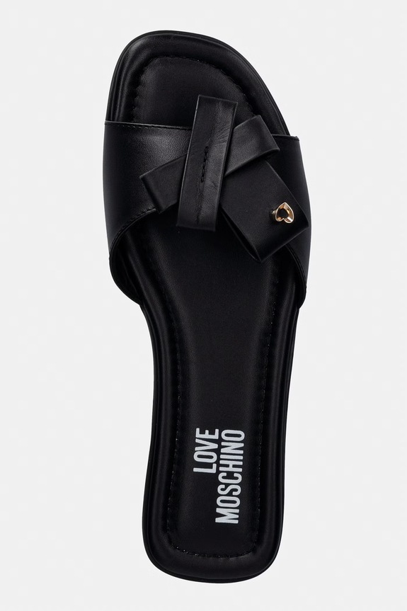 Love Moschino papucs női bőr fekete JA28142G0OIE0000