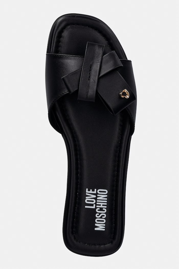 Love Moschino papucs női bőr fekete JA28142G0OIE0000