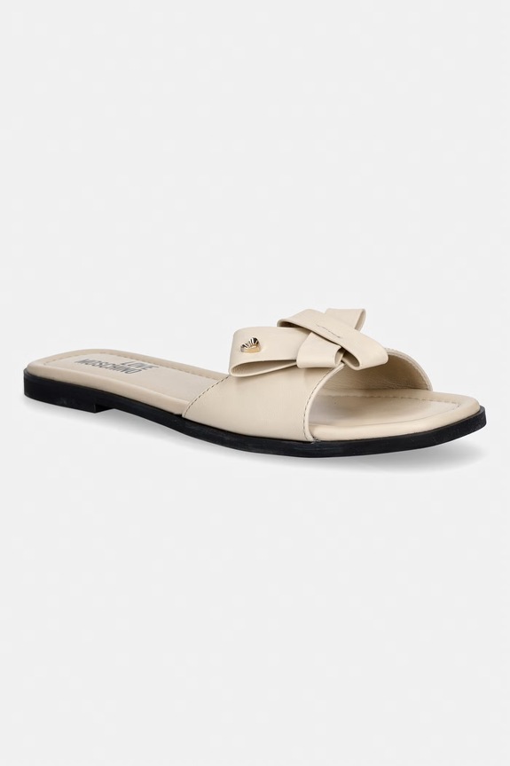 Love Moschino papucs női bőr bézs JA28142G0OIE0110