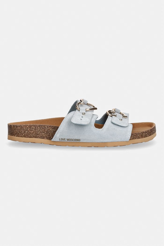 Love Moschino papuci pentru femei, din piele întoarsă JA28173G0OIG5701 albastru SS26