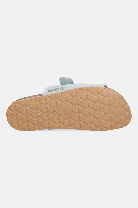 Love Moschino papuci pentru femei, din piele întoarsă JA28173G0OIG5701 albastru