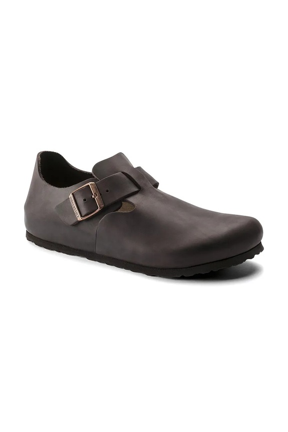 Birkenstock London pantofi cu degetele acoperite pentru femei din piele 166533. maro SS26