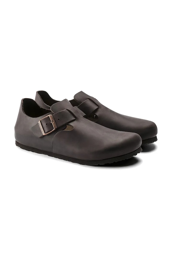 Încălțăminte Birkenstock London pantofi cu degetele acoperite pentru femei din piele 166533. maro