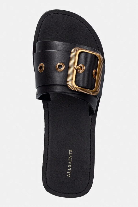AllSaints sandále dámske kožené Ella Slider čierna W123FE