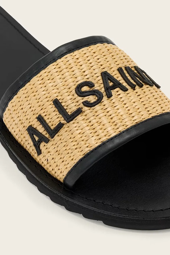 AllSaints sandale pentru femei, din piele Hoxton Slider negru W121FE.NAT