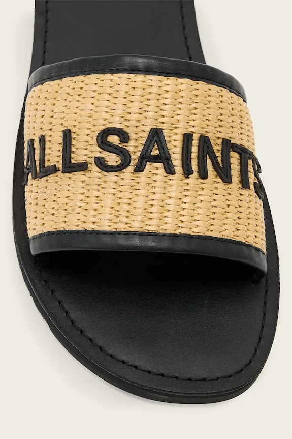 AllSaints sandale pentru femei, din piele Hoxton Slider W121FE.NAT negru