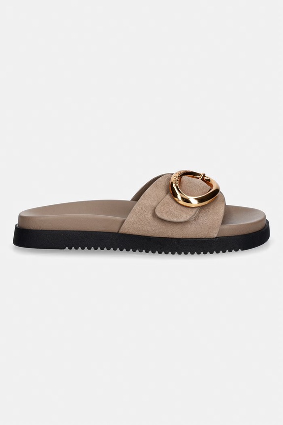 Steve Madden papuci pentru femei, din piele întoarsă Mistify 11005536.275 bej SS26