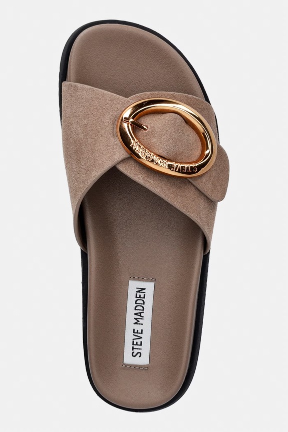 Steve Madden papuci pentru femei, din piele întoarsă Mistify bej 11005536.275