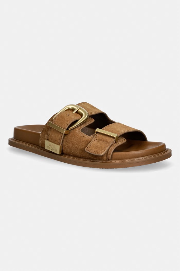 Steve Madden klapki damskie zamszowe Arch brązowy 11003596.DCS
