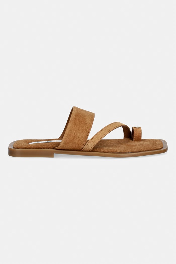 Steve Madden șlapi pentru femei, din piele întoarsă Ellaina 11005471.215 maro SS26