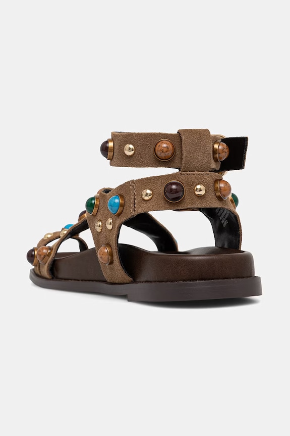 Обувки Steve Madden сандали дамски от велур Linear 11005515.275 бежов