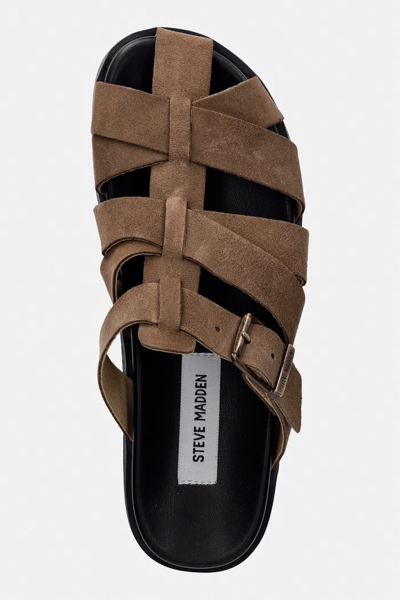 Steve Madden natikači z zaprtimi prsti ženski nubukovi Mamba bež 11005365.275