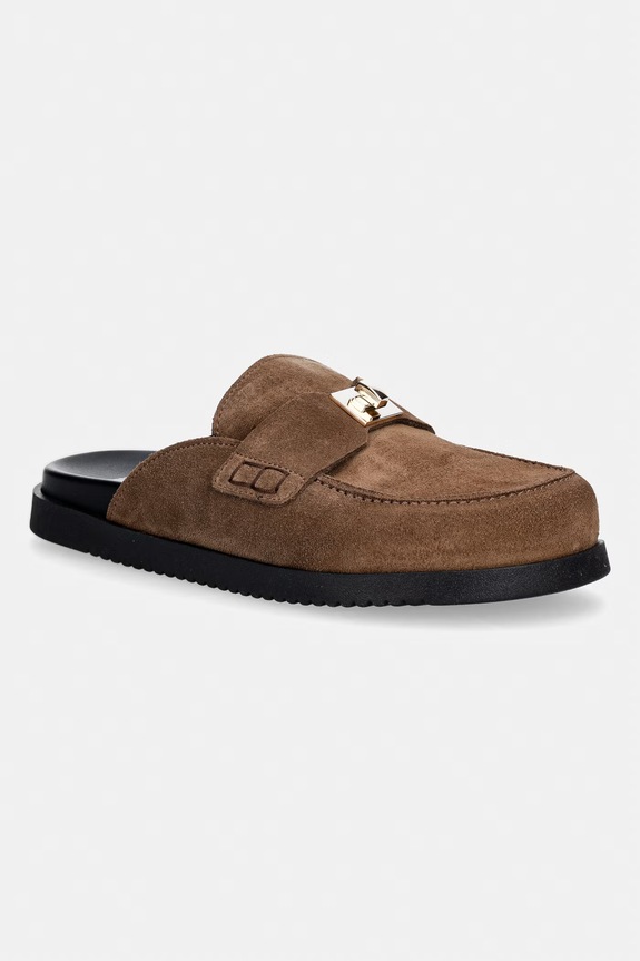 Steve Madden papuci de damă din piele întoarsă Megg maro 11005393.275