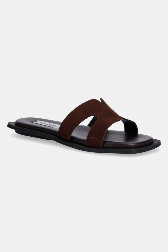 Steve Madden klapki damskie zamszowe Sofia brązowy 11003523.DBS