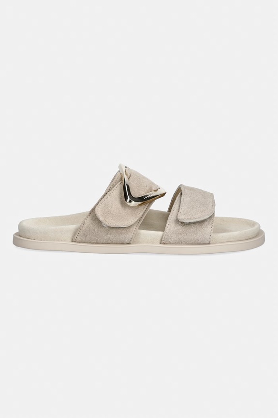 Inuikii klapki damskie zamszowe Dreamer Buckle 1004.003.0661.030 beżowy SS26