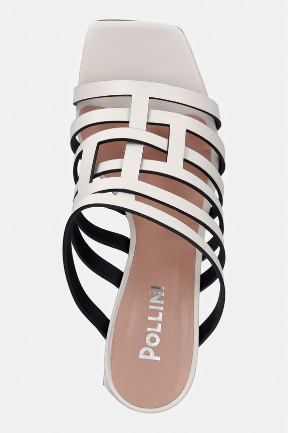 Pollini pantofle na sloupku dámské kožené béžová SA28227M0OTQ0101