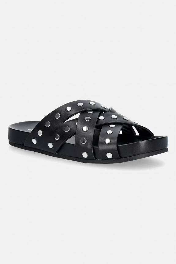 MICHAEL Michael Kors klapki damskie skórzane Irene Flat Sandal czarny 40S5IRFS5L.001