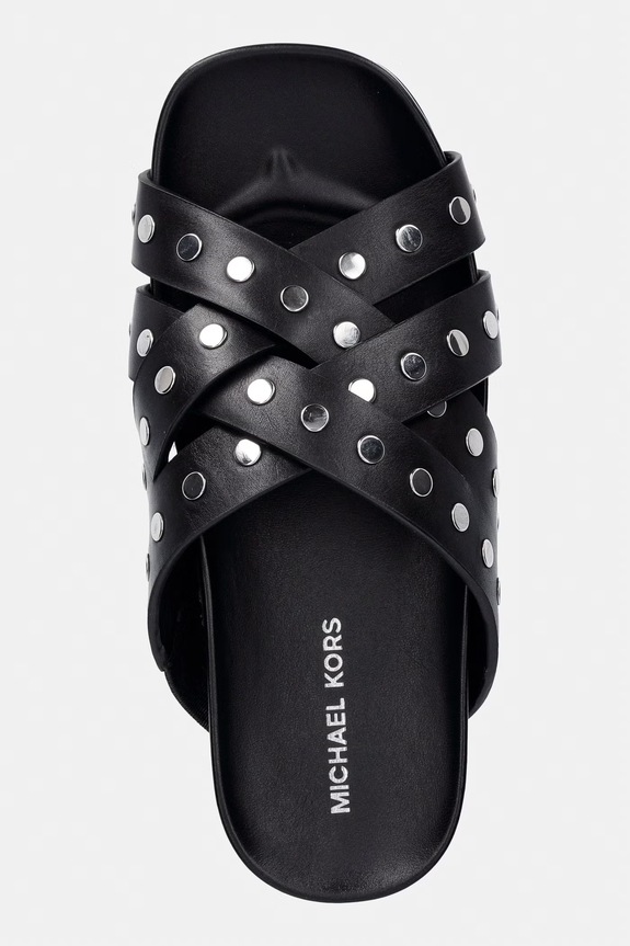 MICHAEL Michael Kors klapki damskie skórzane Irene Flat Sandal czarny 40S5IRFS5L.001