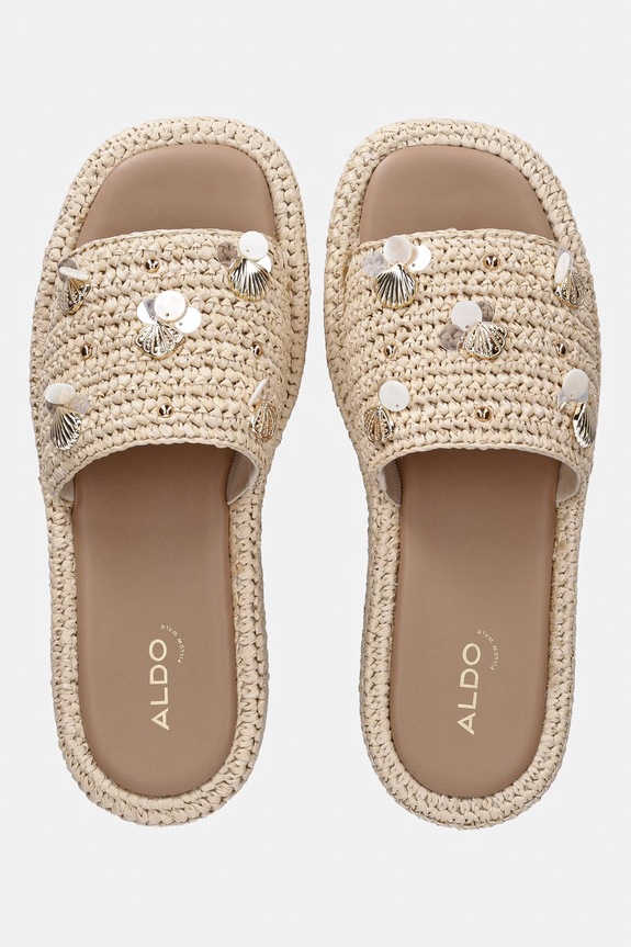 Aldo klapki na platformie damskie BOHEMINIA 14344645.BOHEMINIA beżowy SS26