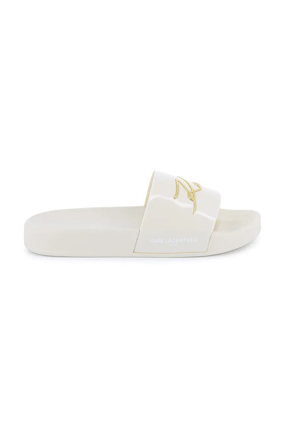 Dětské pantofle Karl Lagerfeld Z31174.27.35 béžová SS26