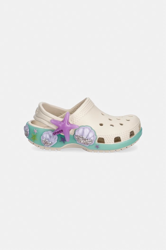 Crocs klapki dziecięce CLASSIC SEA SPARKLE SHAKER CLOG T 213274.CROCS.CLASSIC.SE beżowy SS26