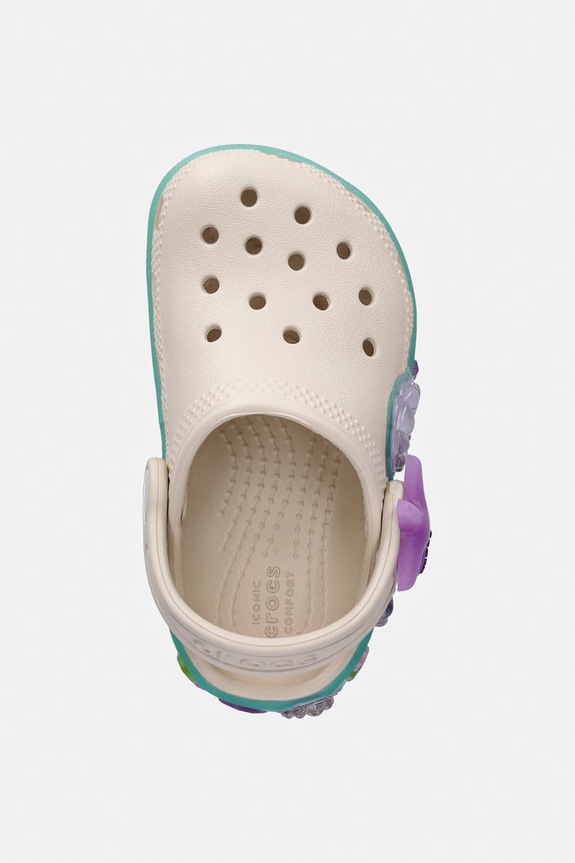 Crocs klapki dziecięce CLASSIC SEA SPARKLE SHAKER CLOG T beżowy 213274.CROCS.CLASSIC.SE