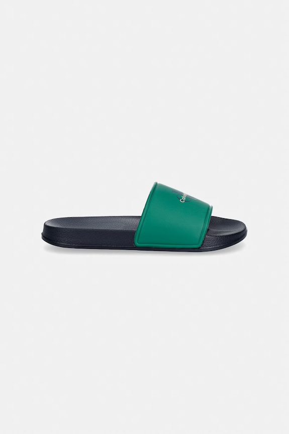 Calvin Klein Jeans klapki dziecięce V3X0.83333 zielony SS26