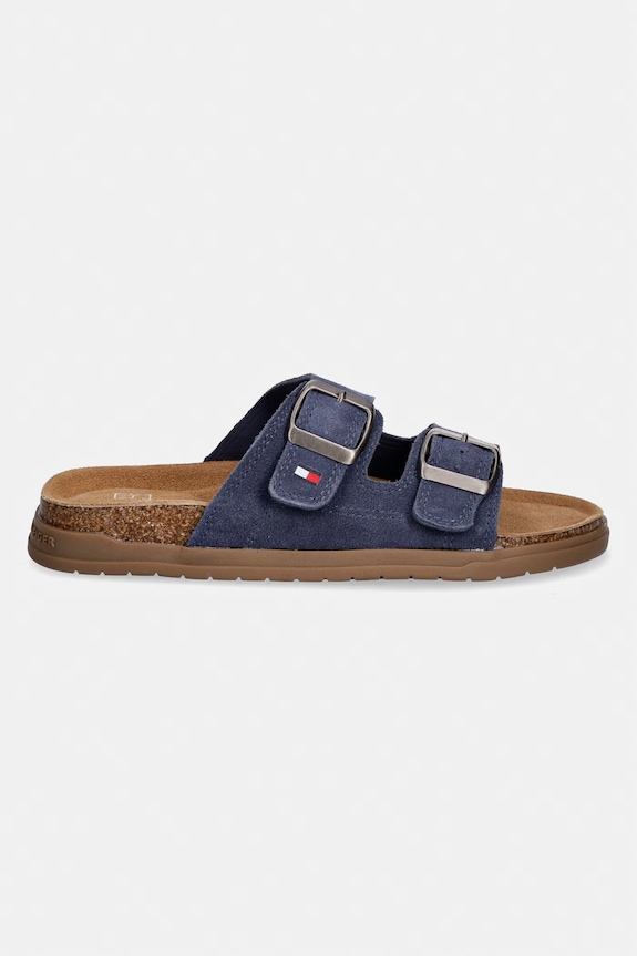 Tommy Hilfiger šľapky detské semišové T3X2.34396 tmavomodrá SS26