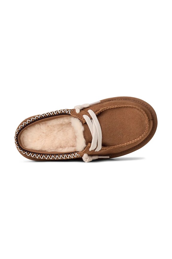 Dječje kućne papuče od brušene kože UGG TASMAN MULE 1175213K smeđa