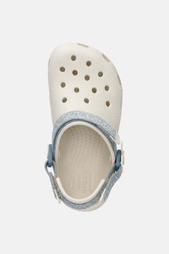 Παιδικά σανδάλια Crocs CLASSIC DNM FLWR ADJ BACKSTRAP CLOG K μπεζ 212511.CROCS.CLASSIC.DN