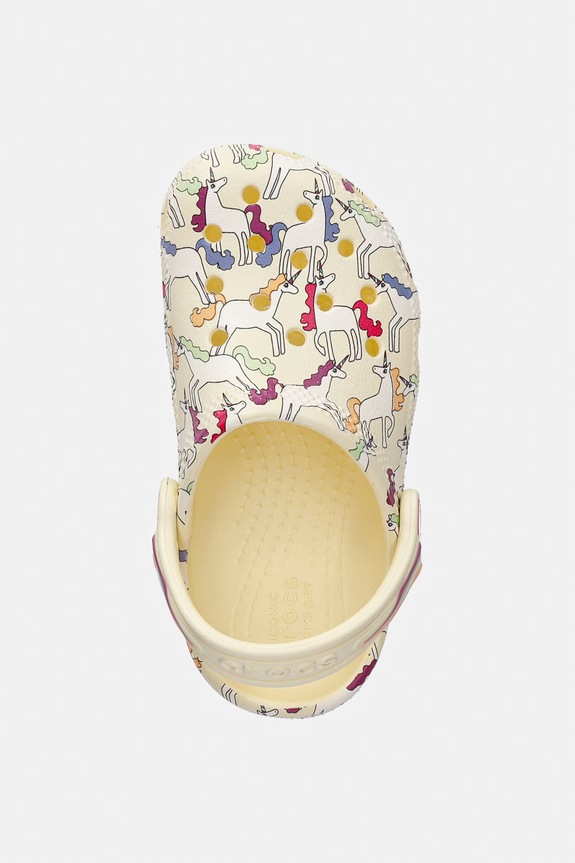 Crocs șlapi copii CLASSSIC UNICORN GRAPHIC CLOG T galben 212515.CROCS.CLASSSIC.U