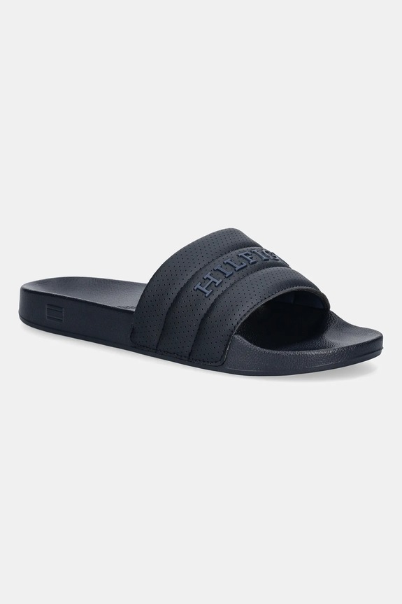 Tommy Hilfiger klapki PAD PERF POOL SLIDE granatowy FM0FM05709
