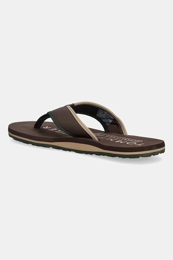 Obuwie Tommy Hilfiger japonki TUMBLE BEACH SANDAL FM0FM05710 brązowy