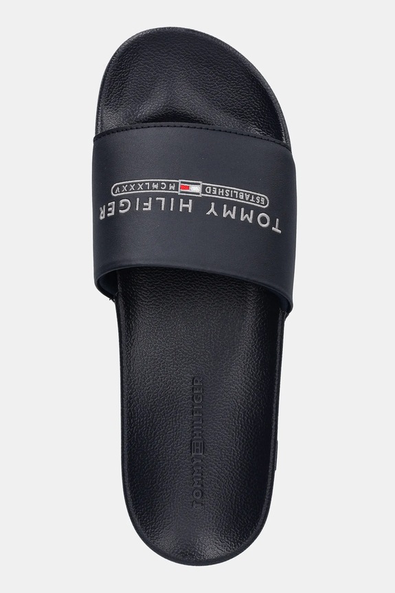 Tommy Hilfiger klapki RAISED POOL SLIDE granatowy FM0FM05761