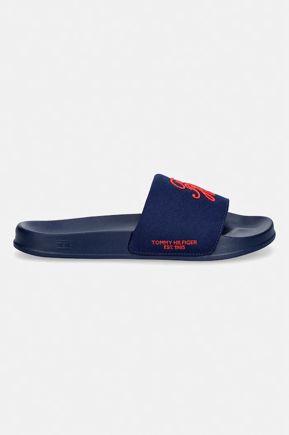Tommy Hilfiger papuci pentru bărbați TH EMBROIDERY POOL SLIDE FM0FM05858 bleumarin SS26