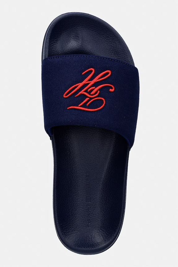 Tommy Hilfiger papuci pentru bărbați TH EMBROIDERY POOL SLIDE bleumarin FM0FM05858