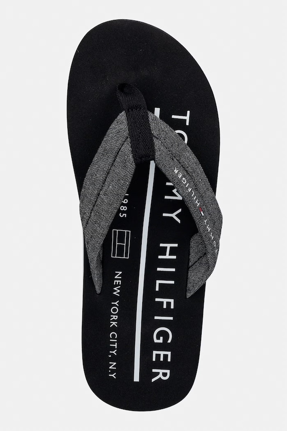 Tommy Hilfiger σαγιονάρες δίχαλο Ανδρικές HILFIGER CHAMBRAY BEACH SANDAL μαύρο FM0FM05751