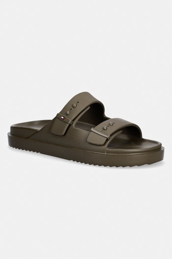 Tommy Hilfiger klapki basenowe męskie LIGHT ADJUSTABLE POOL SLIDER zielony FM0FM05757